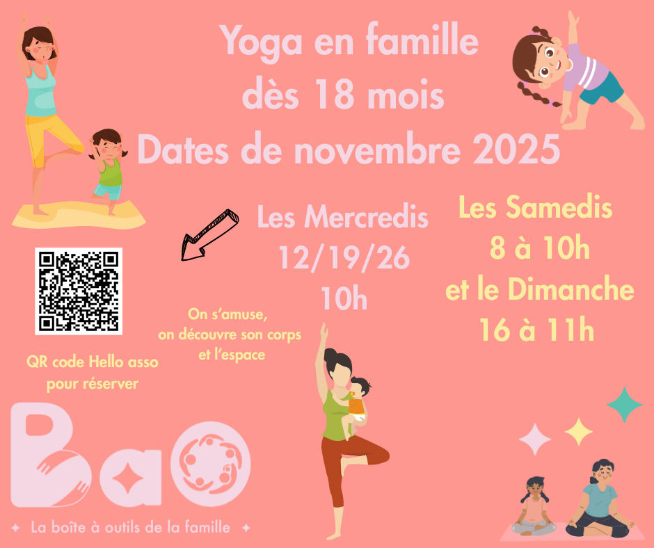 yoga en famille dès 18 mois jusqu'à 8/10 ans